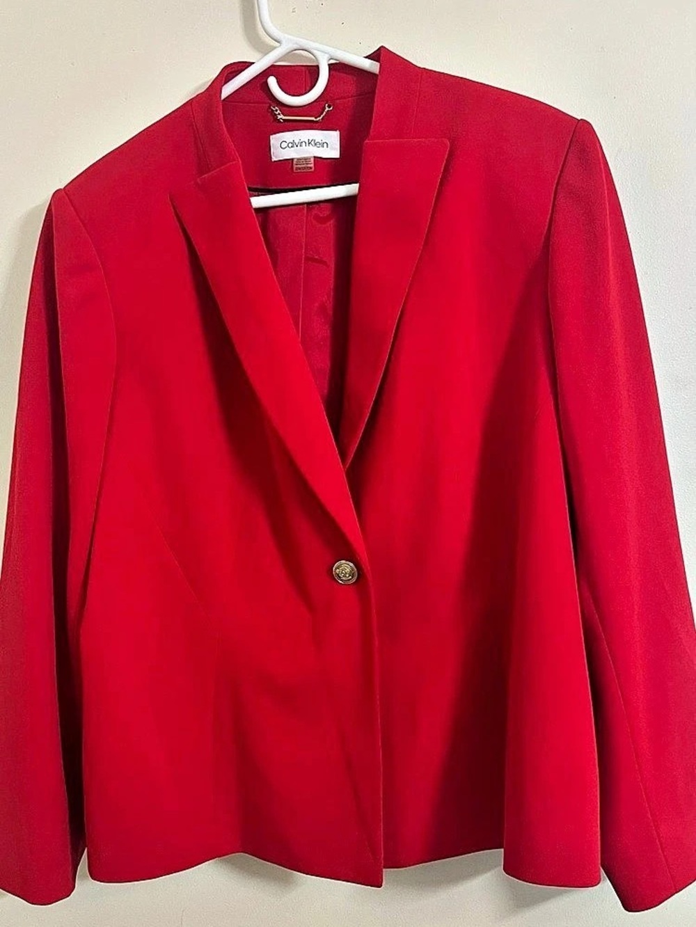 Calvin Klein Red Single-Button Blazer
